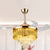Crystal Layered Conical Semi Flush Mount Contemporary 19" Wide 3 Blades Living Room LED Ceiling Fan Light Kit in Gold Gold Clearhalo 'Ceiling Fans with Lights' 'Ceiling Fans' 'Modern Ceiling Fans' 'Modern' Lighting' 917765
