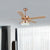 41" W Crystal Bowl Pendant Fan Light Post Modern LED 5-Blade Living Room Semi-Flush Mount in Rose Gold Rose Gold Clearhalo 'Ceiling Fans with Lights' 'Ceiling Fans' Lighting' 917782