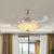 3-Layered Cone Semi-Flush Ceiling Light Modernism LED 4-Blade Crystal Hanging Fan Lamp in Gold, 19.5" Width Gold Clearhalo 'Ceiling Fans with Lights' 'Ceiling Fans' Lighting' 917798