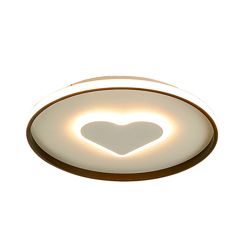 Nordic Loving Heart Flush Mounted Lamp Acrylic LED Bedroom Flush Light in Pink/Black and White Clearhalo 'Ceiling Lights' 'Close To Ceiling Lights' 'Close to ceiling' 'Flush mount' Lighting' 917838