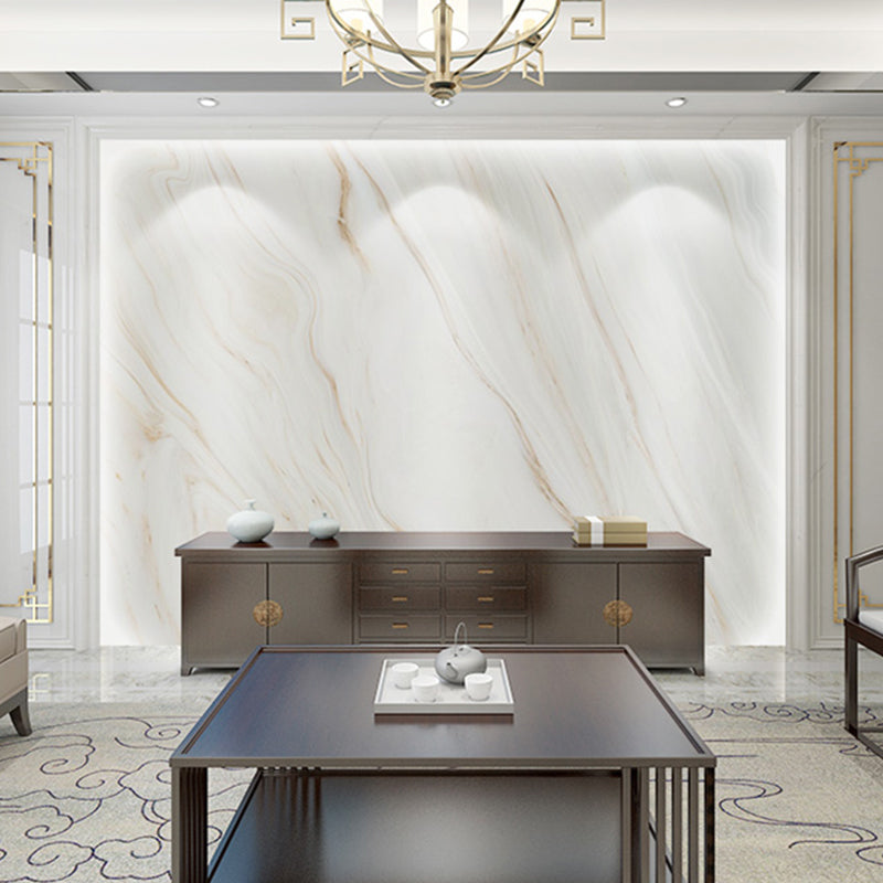 Whole Marble Wall Decor Simple Novelty Distressed Texture Mural Wallpaper in White and Brown Clearhalo 'Wall Decor' 'Wall Mural' 918138