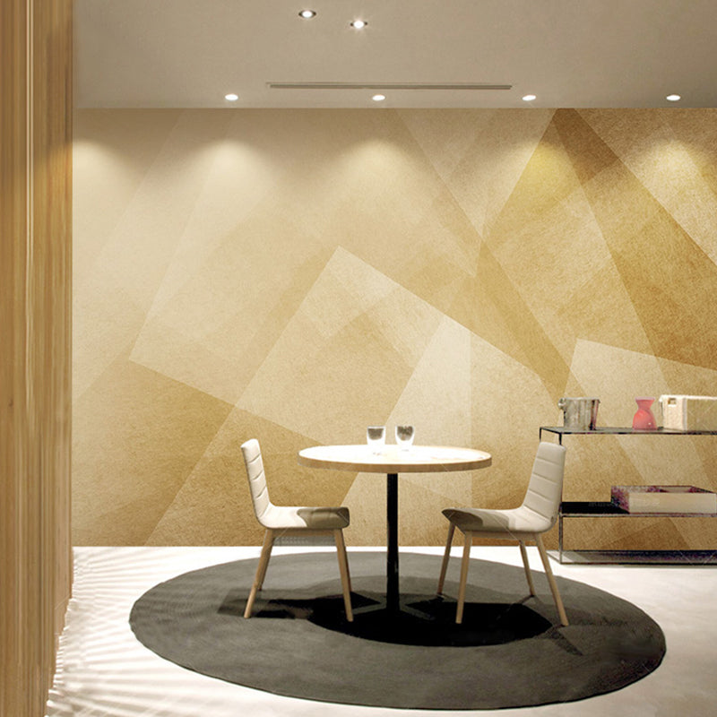 Big Scandinavian Mural Wallpaper Yellow Geometries Wall Decor, Personalized Size Available Clearhalo 'Wall Decor' 'Wall Mural' 918229