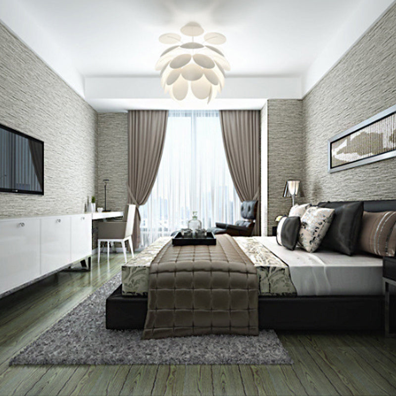 Simplicity Linen Wall Decor Stain-Resistant Non-Pasted Wallpaper Roll, 20.5-inch x 31-foot Clearhalo 'Modern wall decor' 'Modern' 'Wallpaper' Wall Decor' 919903