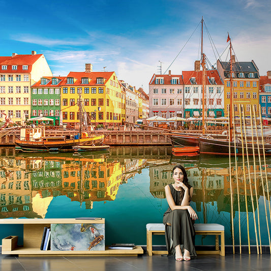 Abstract Wall Mural Multi-Color Venice and Boat Customized Wall Art for Home Decor