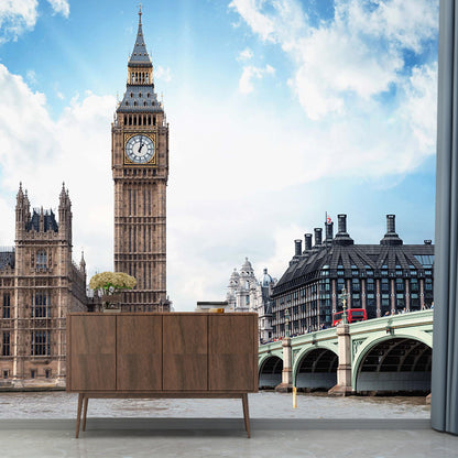 Multi-Colored Wall Mural Eiffel Tower and Night View Waterproof Wall Decor for Coffee Shop and Gallery Blue Clearhalo 'Wall Decor' 'Wall Mural' 920361