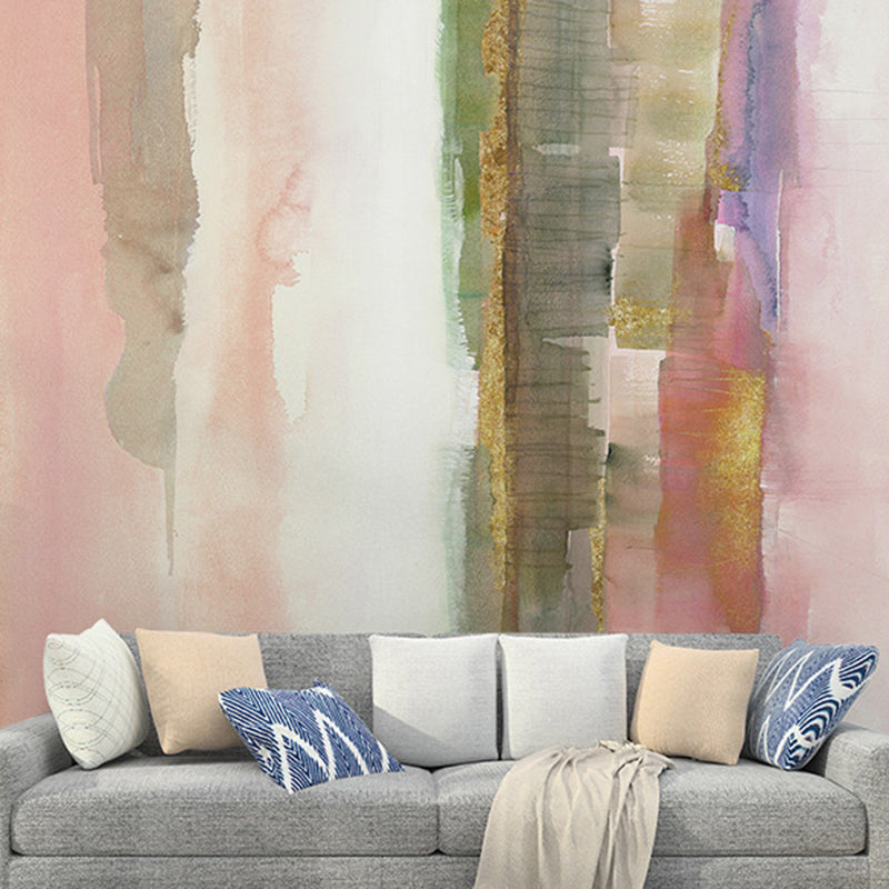 Multi Color Wall Murals Wash Painting Stain-Resistant Wall Art for Home Decor Pink Clearhalo 'Wall Decor' 'Wall Mural' 920396