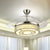 4-Blade Round Crystal Flush Ceiling Fan Minimalist Living Room 42.5" W LED Semi Flush Light in Silver Silver B Clearhalo 'Ceiling Fans with Lights' 'Ceiling Fans' 'Modern Ceiling Fans' 'Modern' Lighting' 920459
