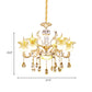6 Lights Floral Hanging Chandelier Mid-Century Gold Crystal Ceiling Suspension Lamp Clearhalo 'Ceiling Lights' 'Chandeliers' Lighting' options 920476