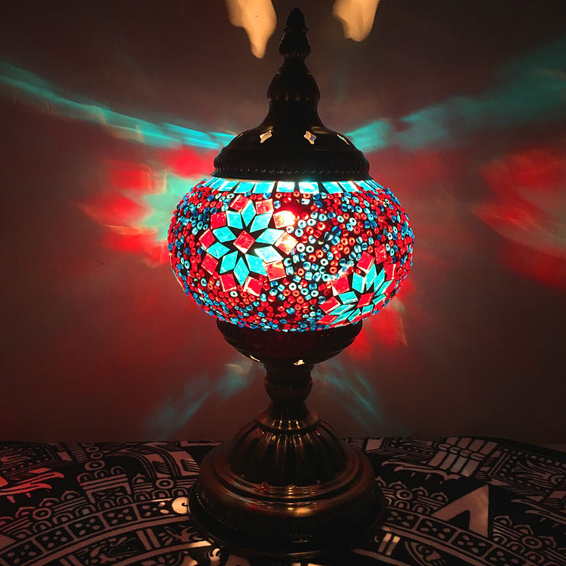 Bohemia Orb Night Table Lamp Single Light Hand Cut Glass Nightstand ...