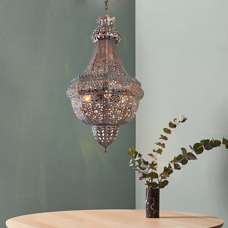 3 Lights Ceiling Hang Fixture Arab Cutout Basket Metal Chandelier Pendant Light in Brass Brass Clearhalo 'Ceiling Lights' 'Chandeliers' Lighting' options 921243_065b0efb-9447-4dcf-85a7-58de1da1477d