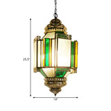 Brass 3 Lights Ceiling Chandelier Arabian Frosted Glass Lantern Hanging Pendant Light for Porch Clearhalo 'Ceiling Lights' 'Chandeliers' Lighting' options 921267