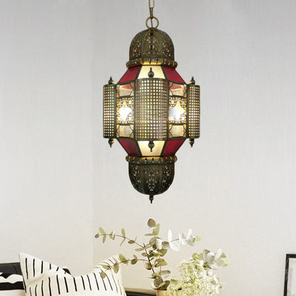 Arabian Lantern Pendant Lighting 3 Heads Metal Chandelier Light Fixture in Brass for Restaurant Brass Clearhalo 'Ceiling Lights' 'Chandeliers' Lighting' options 921283_3cc97911-eb5e-4fe3-b8d8-efddd9546ca6