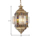 Hollow Frosted Glass Pendant Arab 3 Heads Corridor Chandelier Lighting Fixture in Brass Clearhalo 'Ceiling Lights' 'Chandeliers' Lighting' options 921367