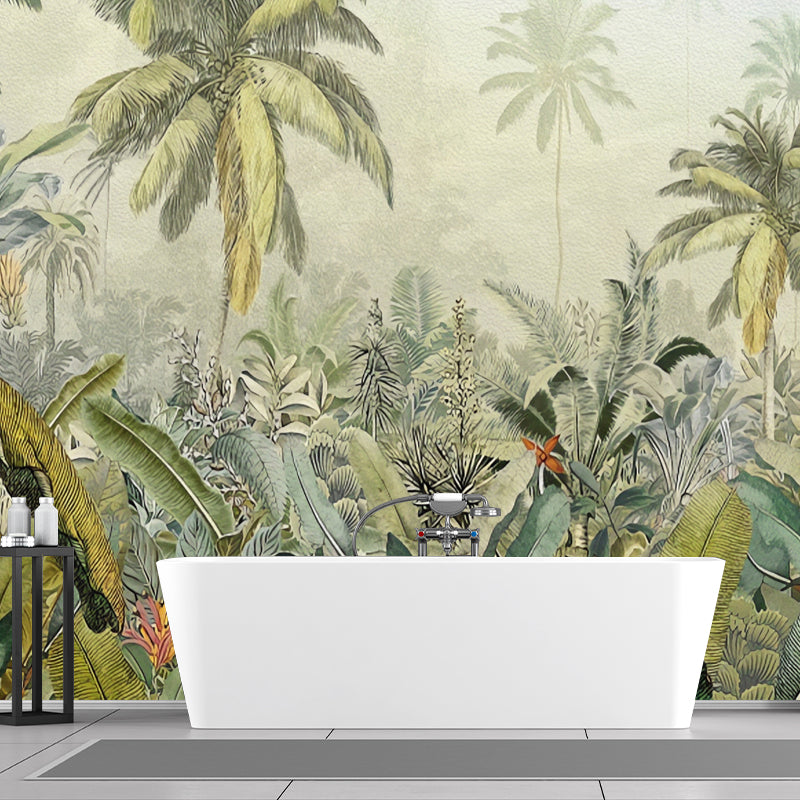 Fresh Jungle Mural Wallpaper for Home Decoration Tropical Wall Art, Made to Measure Clearhalo 'Wall Decor' 'Wall Mural' 921566
