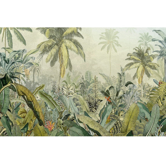 Fresh Jungle Mural Wallpaper for Home Decoration Tropical Wall Art, Made to Measure Clearhalo 'Wall Decor' 'Wall Mural' 921567