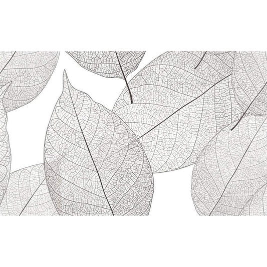 Contemporary Leaf Texture Mural Wallpaper in Grey Living Room Wall Art, Personalized Size Available - Clearhalo - 'Wall Decor' - 'Wall Mural' - 921577
