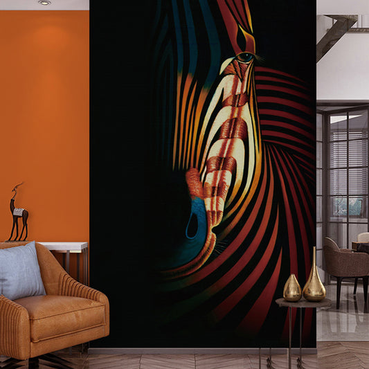 Minimalist Zebra Wall Art Gold and Black Home Decoration Mural Wallpaper, Full Size