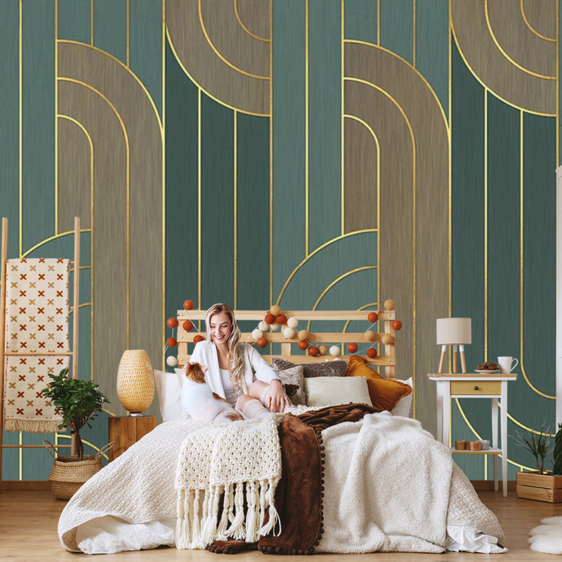 Stain-Resistant Mural Wallpaper Geometries and Stripe Personalized Size Contemporary Wall Art for Accent Wall Clearhalo 'Wall Decor' 'Wall Mural' 921752