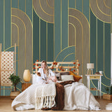 Stain-Resistant Mural Wallpaper Geometries and Stripe Personalized Size Contemporary Wall Art for Accent Wall Clearhalo 'Wall Decor' 'Wall Mural' 921752