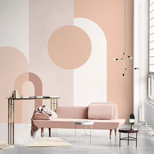 Scandinavian Simple Murals for Bedrooms, Geometries in Multi-Color, Personalized Size Available Clearhalo 'Wall Decor' 'Wall Mural' 921798