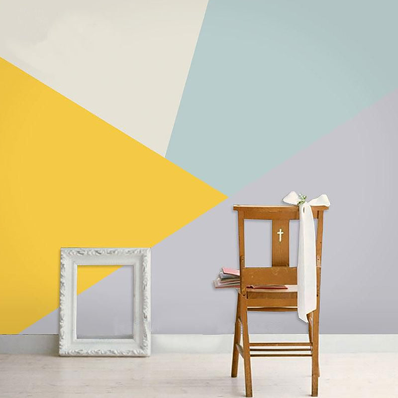 Whole Wall Covering for Accent Wall Color Block of Irregular Design in Fresh Color, Water-Resistant Yellow Clearhalo 'Wall Decor' 'Wall Mural' 921821