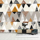 Extra Large Illustration Mural Wallpaper with Harlequin and Geometries for Living Room, Brown and Black Clearhalo 'Wall Decor' 'Wall Mural' 921836