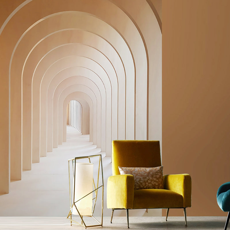 Nordic Mural Wallpaper for Living Room, Pastel Color 3D Stretching Door, Made to Measure Clearhalo 'Wall Decor' 'Wall Mural' 921852