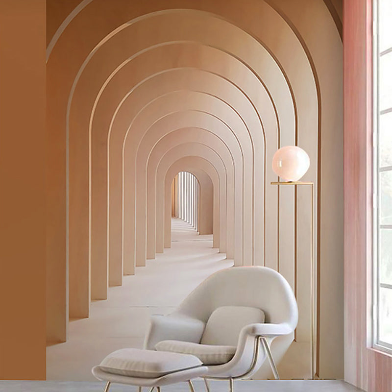 Nordic Mural Wallpaper for Living Room, Pastel Color 3D Stretching Door, Made to Measure Clearhalo 'Wall Decor' 'Wall Mural' 921853