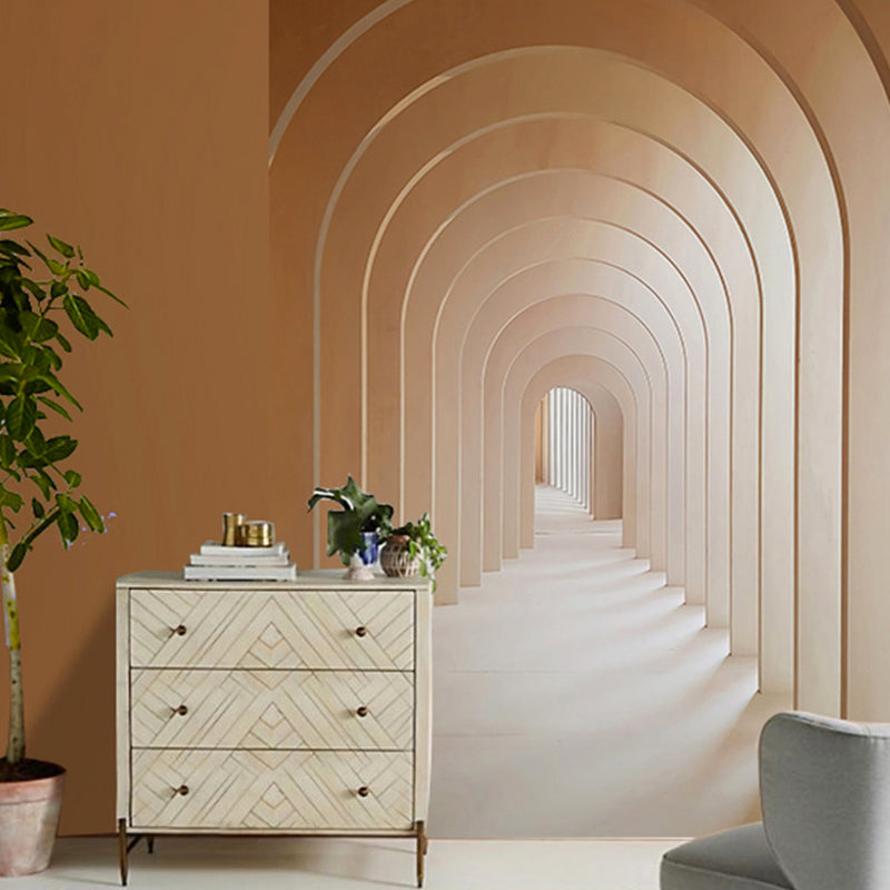 Nordic Mural Wallpaper for Living Room, Pastel Color 3D Stretching Door, Made to Measure Clearhalo 'Wall Decor' 'Wall Mural' 921854