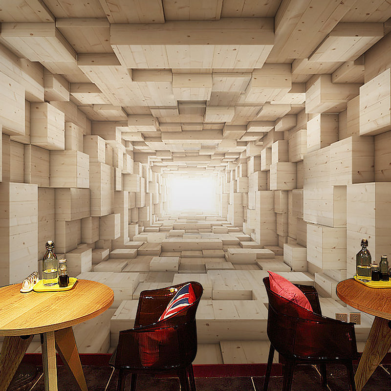 Whole Wall Murals Industrial Color 3D Extensive Zone Non-Woven Fabric Wall Decor for Coffee Shop, Customized Size Available Brown Clearhalo 'Wall Decor' 'Wall Mural' 921875