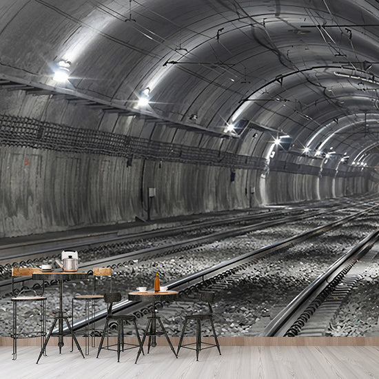 3D Tunnel Railway 476 Garage Door Mural