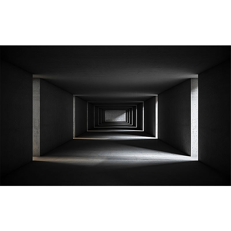 Dark Color 3D Tunnel Mural Wallpaper for Office and Library, Non-Woven Matetrial Clearhalo 'Wall Decor' 'Wall Mural' 921999