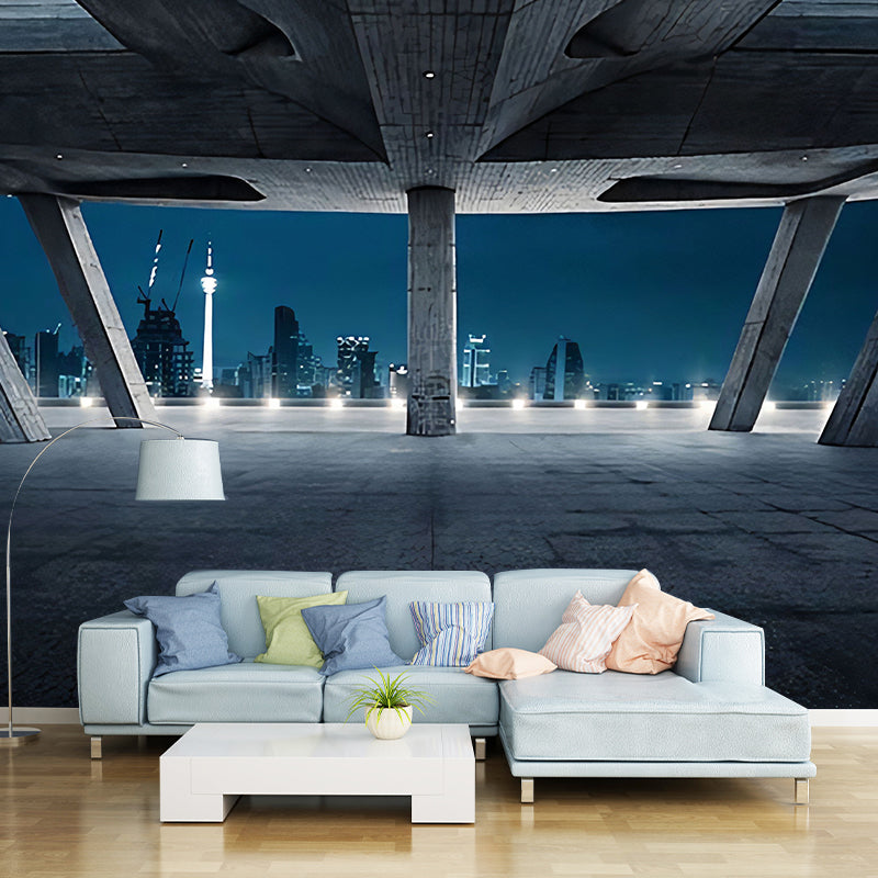 Extra Large Photo Wall Murals 3D Print City View Wall Decor for Office in Obscure Color, Made to Measure Clearhalo 'Wall Decor' 'Wall Mural' 922026