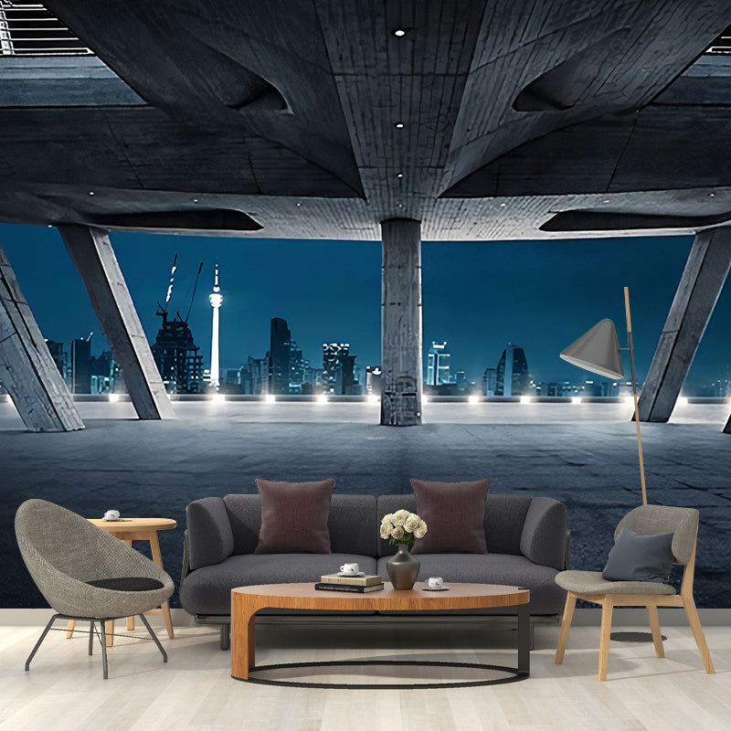 Extra Large Photo Wall Murals 3D Print City View Wall Decor for Office in Obscure Color, Made to Measure Clearhalo 'Wall Decor' 'Wall Mural' 922027