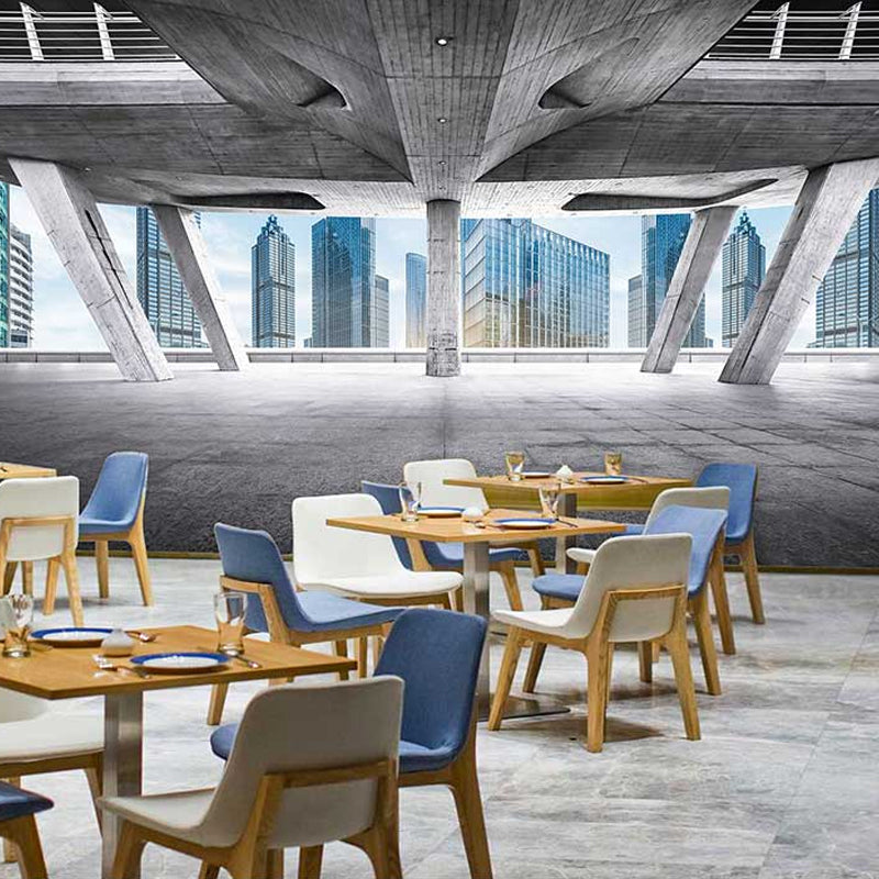 Extra Large Photo Wall Murals 3D Print City View Wall Decor for Office in Obscure Color, Made to Measure Clearhalo 'Wall Decor' 'Wall Mural' 922032