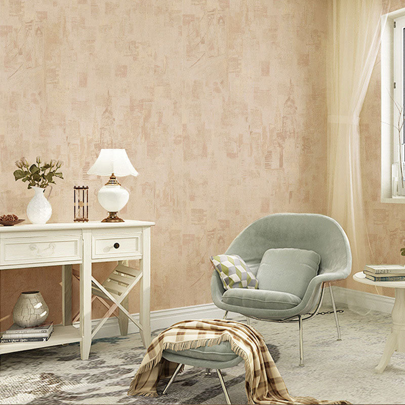 Pastel Color Vintage Castle Wallpaper Non-Pasted Water-Resistant Wall Covering Light Yellow Clearhalo 'Industrial wall decor' 'Industrial' 'Wallpaper' Wall Decor' 922046