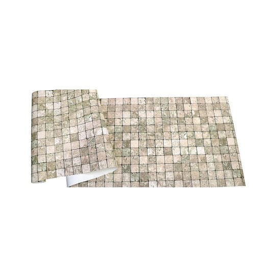 History Museum Wallpaper Roll with Square Brick Design in Olive Green, 57.1 sq ft., Non-Pasted Clearhalo 'Industrial wall decor' 'Industrial' 'Wallpaper' Wall Decor' 922097