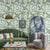 Plaster Wallpaper 33' x 20.5" Traditional Non-Pasted Brick and Harlequin Wall Covering Blue Clearhalo 'Industrial wall decor' 'Industrial' 'Wallpaper' Wall Decor' 922104