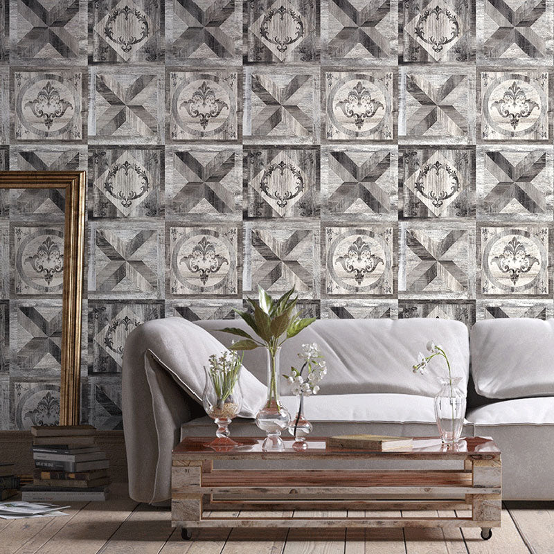Plaster Wallpaper 33' x 20.5" Traditional Non-Pasted Brick and Harlequin Wall Covering Grey Clearhalo 'Industrial wall decor' 'Industrial' 'Wallpaper' Wall Decor' 922107