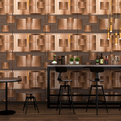 33' x 20.5" Wall Decor Industrial Non-Pasted Iron Peel Wallpaper Roll, Non-Pasted Bronze Clearhalo 'Industrial wall decor' 'Industrial' 'Wallpaper' Wall Decor' 922146