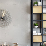 Coffee Shop Wallpaper Industrial Grey Cement Wall Covering, Non-Pasted Light Gray