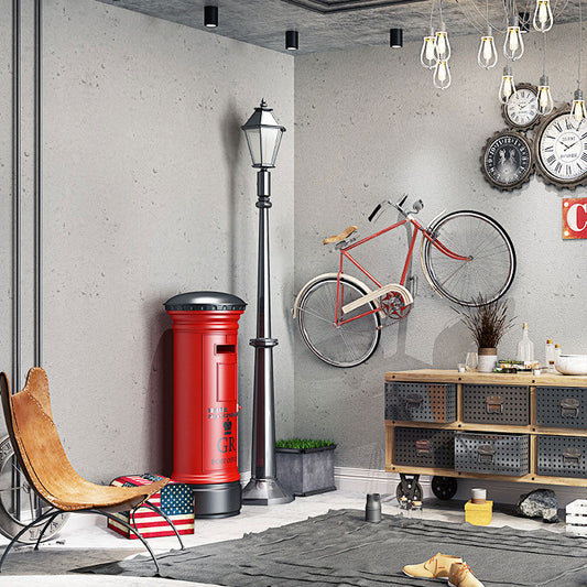 Coffee Shop Wallpaper Industrial Grey Cement Wall Covering, Non-Pasted Clearhalo 'Industrial wall decor' 'Industrial' 'Wallpaper' Wall Decor' 922190