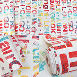 Light Color Wall Covering 33-foot x 20.5-inch Non-Pasted PVC English Letter Wallpaper Roll Clearhalo 'Industrial wall decor' 'Industrial' 'Wallpaper' Wall Decor' 922228