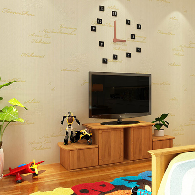 Soft Color Letter Wallpaper Decorative Non-Pasted Wall Covering, 20.5-inch x 31-foot Clearhalo 'Industrial wall decor' 'Industrial' 'Wallpaper' Wall Decor' 922243