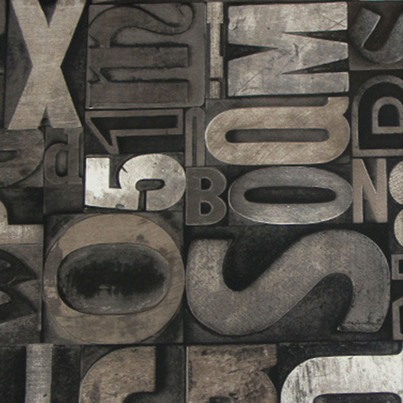 Living Room Wallpaper Roll with Soft Color English Letter Design, 57.1 sq ft., Non-Pasted Clearhalo 'Industrial wall decor' 'Industrial' 'Wallpaper' Wall Decor' 922281