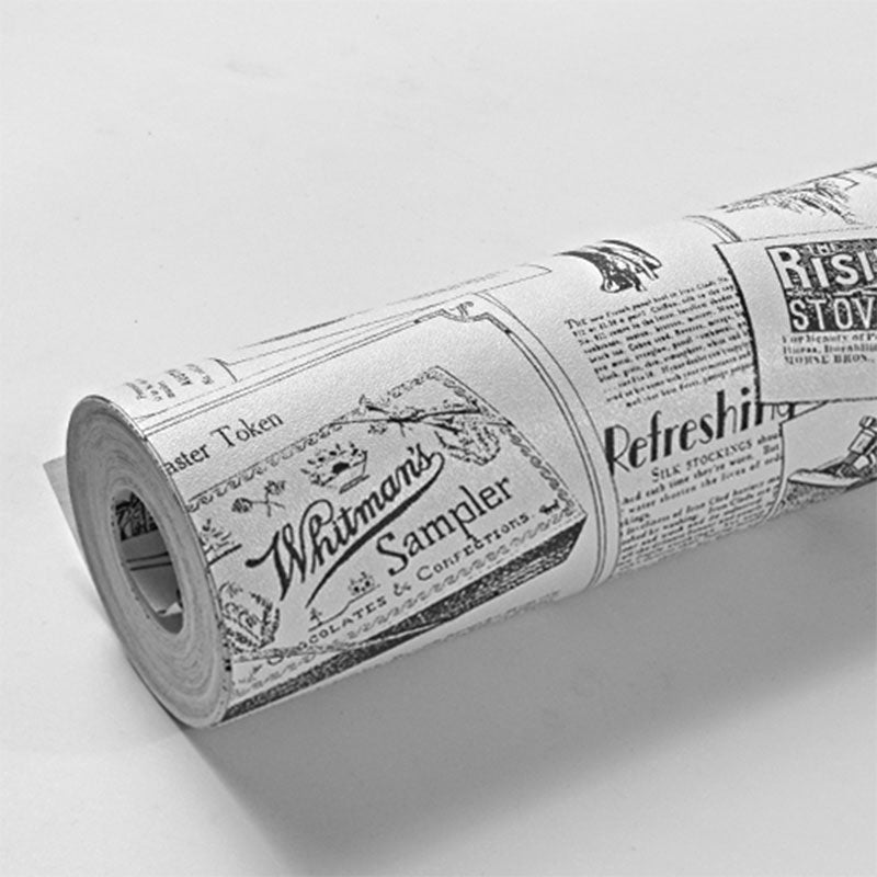 Non-Pasted Wallpaper 33' x 20.5" Traditional Newspaper Wall Decor for Coffee Shop Clearhalo 'Industrial wall decor' 'Industrial' 'Wallpaper' Wall Decor' 922284