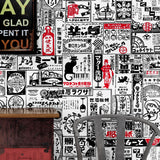 PVC Wallpaper with Poster and Newspaper Pattern, Black and Red, 20.5 in x 31 ft Clearhalo 'Industrial wall decor' 'Industrial' 'Wallpaper' Wall Decor' 922309