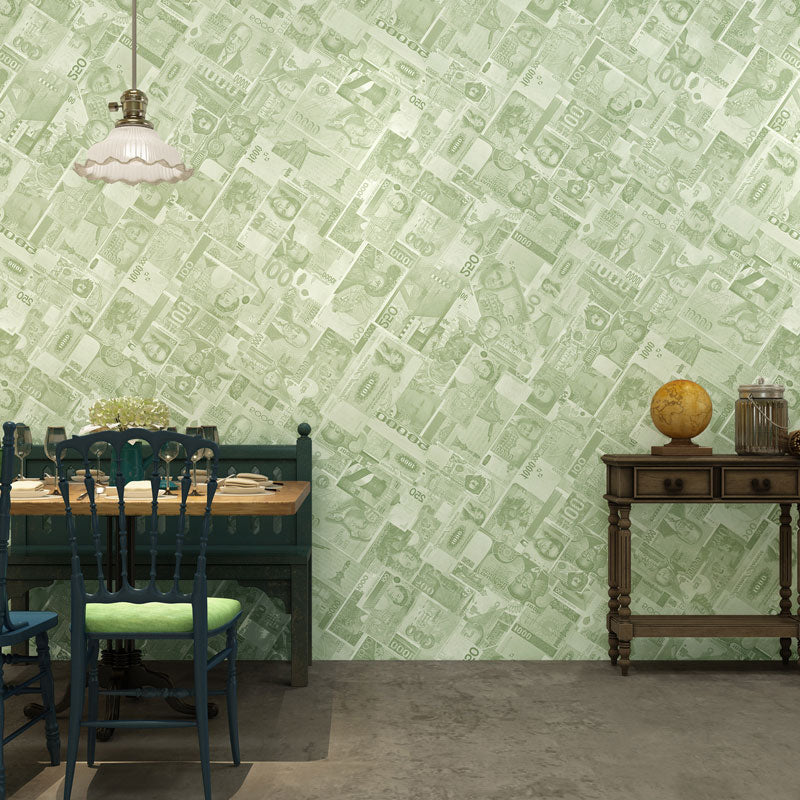Plaster Wallpaper Roll Non-Pasted Greenback Wall Covering in Soft Color, Non-Pasted Light Green Clearhalo 'Industrial wall decor' 'Industrial' 'Wallpaper' Wall Decor' 922350