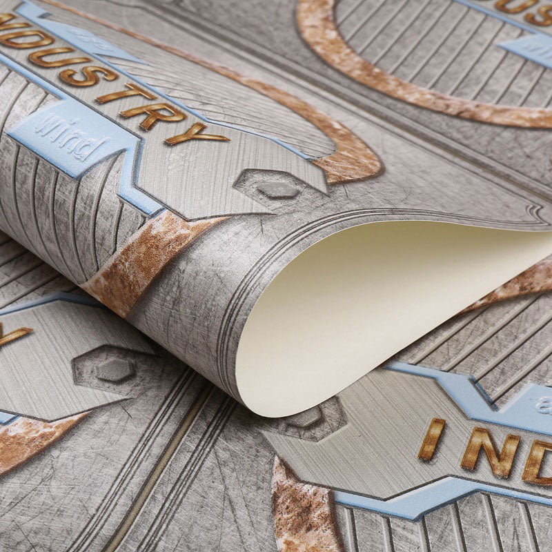 Grid and Circle Wallpaper Roll Non-Pasted Plaster Wall Covering, 31'L x 20.5"W Clearhalo 'Industrial wall decor' 'Industrial' 'Wallpaper' Wall Decor' 922363