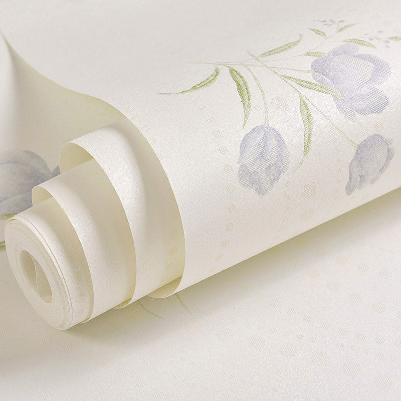 Soft Color Rose Wallpaper Roll Non-Pasted Stain-Resistant Wall Covering Clearhalo 'Country wall decor' 'Rustic' 'Wallpaper' Wall Decor' 922399